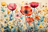 Abstract canvas painting wall décor Minimalist Floral landscape colorful
